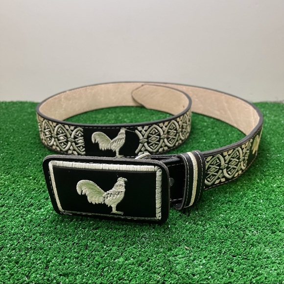AUTHENTIC MEXICAN WESTERN CINTO BELT EMBROIDERED - Picture 2 of 6